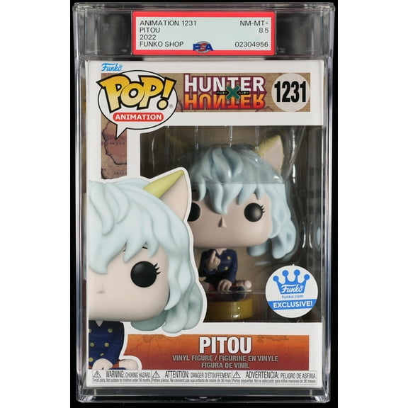 Hunter x Hunter, PSA Graded 8.5 NM-MT , Pitou Collectible Vinyl Figure #1231, Fully Encapsulated Bundle with Compatible Funko Pop! PSA Hard Protector Case