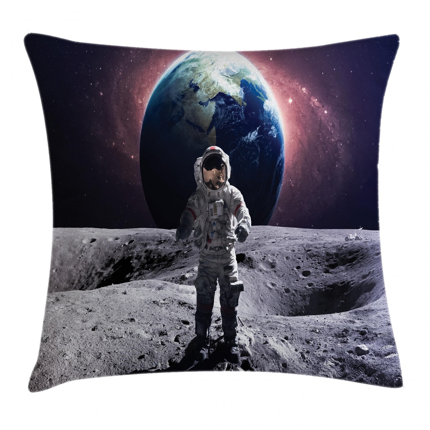 Multicolor 16x16 Natural Aesthetics Design Planet Outer Space Blue Astronaut Earth Day No Plan B Throw Pillow 