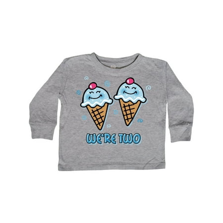 

Inktastic Ice Cream We re Two Twin Boys Gift Toddler Boy Girl Long Sleeve T-Shirt