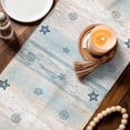 thumbnail image 3 of Blue Beige Starfish Coastal Table Runner 70 Inches, Nautical Summer Beach Ocean Bed Runner Dresser Scarves Tabletop for Indoor Outdoor Parties/Ceremony/Banquet, 13" x 70", 3 of 9