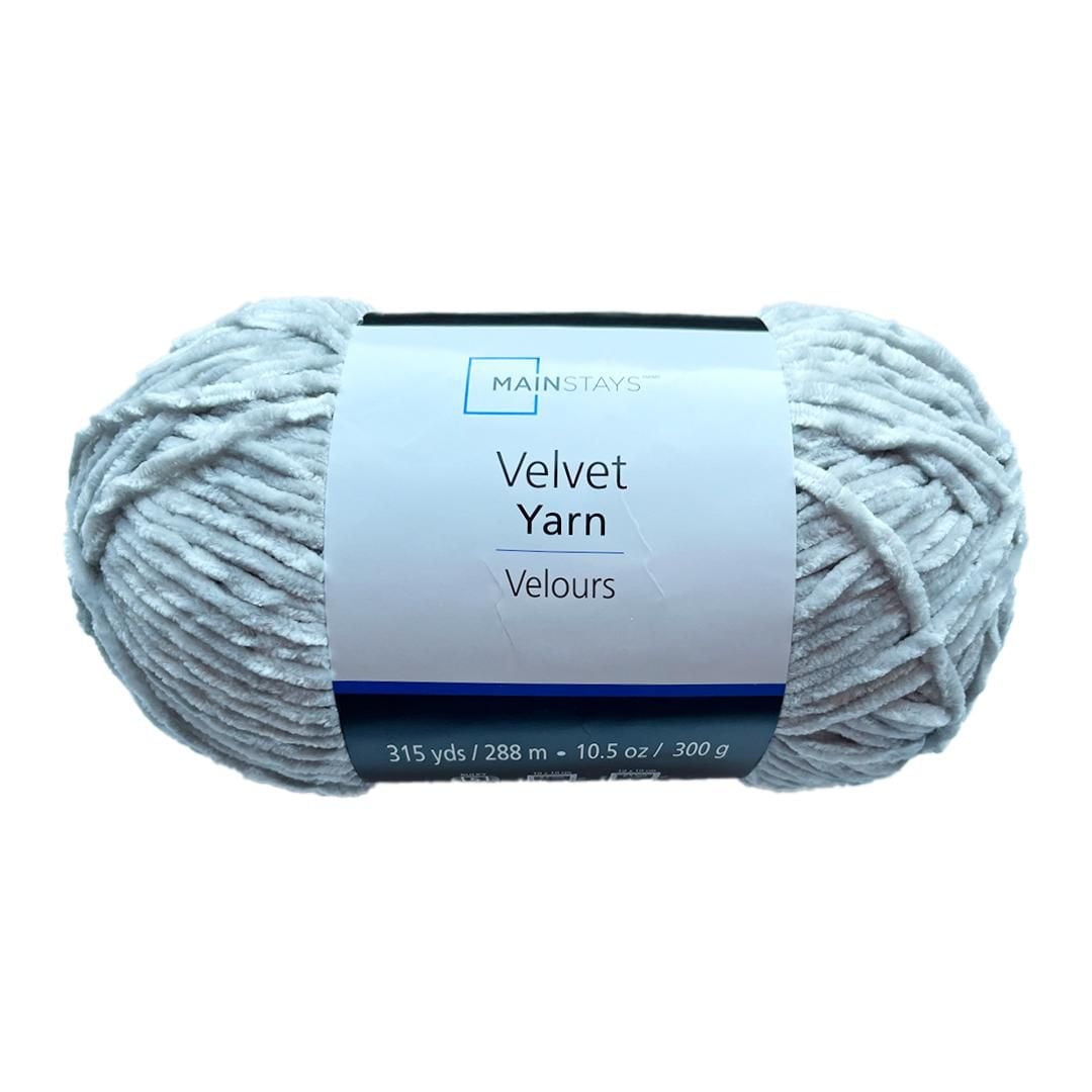 Mainstays Chenille Yarn, Misty Gray, 100% Polyester, 10.5 Oz, 315 Yards, Mainstays Chenille Yarn, 10.5 Oz 315 Yards