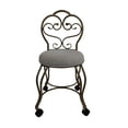 thumbnail image 2 of Victorian Vanity Stool with Back - Bronze, 2 of 7