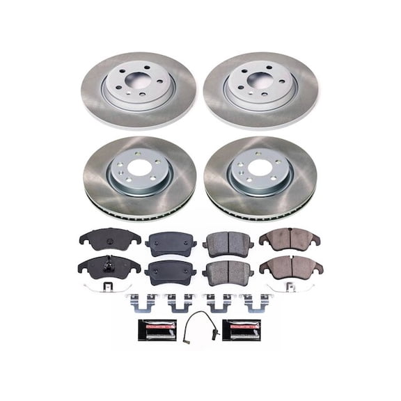 Front and Rear Brake Pad and Rotor Kit - Compatible with 2013 - 2016 Audi allroad - Power Stop