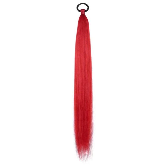 Pisexur Belleza Maquillaje Extensión de cola de caballo con lazo de color para mujeres y niñas, accesorios para cabello oscuro para festivales, fiestas de Halloween, 26 pulpara mujeres y hombres