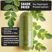 MAJUs Moringa Capsules, 90 Count - Organic, Non-GMO, Raw, Leaves Hand Picked from the Drumstick Tree and Shade-Dried