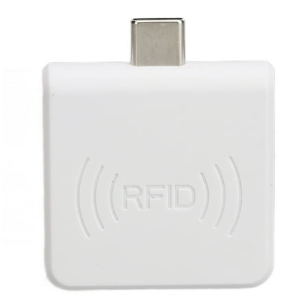 Image of Radio Frequency Identification Card Reader 13.56Mhz Type C IC Card Reader Contactless Mobile Phone Card Reader for Windows White