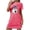 Pink, variant on Tnhcen Family-Friendly Halloween Sleepwear Plus Size Funny Cartoon Print Short Dress Round Neck Short Sleeve Stretchy Polyester Spandex S-2XL for All Ages