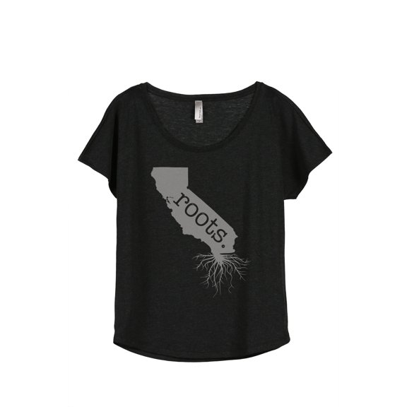 Thread Tank Home Roots State Arkansas AR Women's Relaxed Slouchy Dolman T-Shirt Tee Heather Black Large