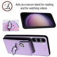 thumbnail image 5 of Wallet Case Compatible for Samsung Galaxy S22 with Card Holder, Rotation Finger Ring Kickstand Card Slots Case, Classic PU Leather Shockproof Magnetic Button Cover for Galaxy S22, Purple, 5 of 8
