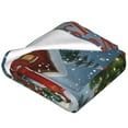 thumbnail image 4 of Christmas Tree Red Truck Gnomes Snowy Cabin Printed Throw Blanket，Kids Adults Soft Lightweight Flannel Fleece Blanket for Couch Sofa Bed Living Room 60"×80", 4 of 9