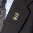 thumbnail image 2 of Martini Green Olive Pattern Metal Rectangle Lapel Hat Pin Tie Tack Pinback, 2 of 4