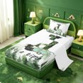 thumbnail image 2 of meiyoeat Personalized Monogrammed J Letter Twin Sheets For Boys,Happy Camping Outdoor Adventure Bedding,3-Piece,1 Fitted Sheet and 1 Pillowcase, 2 of 6