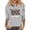 Gray, variant on Youpwaven America 250th Anniversary Women's 3/4 Sleeve Top, USA 250 Years Patriotic Graphic Shirt, 4th of July Waving Flag Crew Neck Tee with Contrast Trim