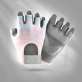 thumbnail image 2 of Ediodpoh Women Yoga Fitness Outdoor Cycling Exercise Non- Half Finger Gloves Breathable Sports for Gym and Training Light Pink, 2 of 3
