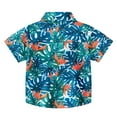 thumbnail image 5 of Huesdet Boy's Tropical Graphic Print Short Sleeve Button Up Shirt Casual Hawaiian Shirts(Blue,6-12 Months), 5 of 7