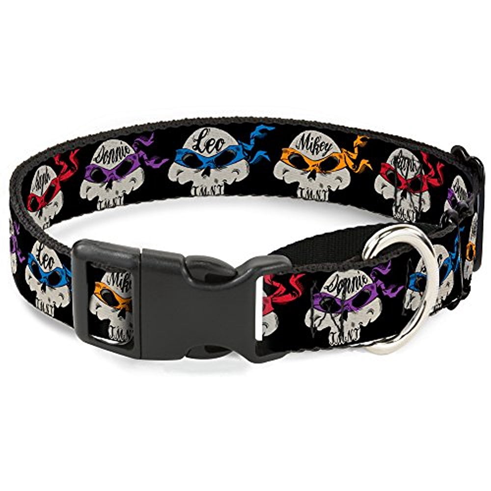 Buckle-Down "TMNT 4-Turtle Road Rebel Skulls Black" Martingale Dog Collar