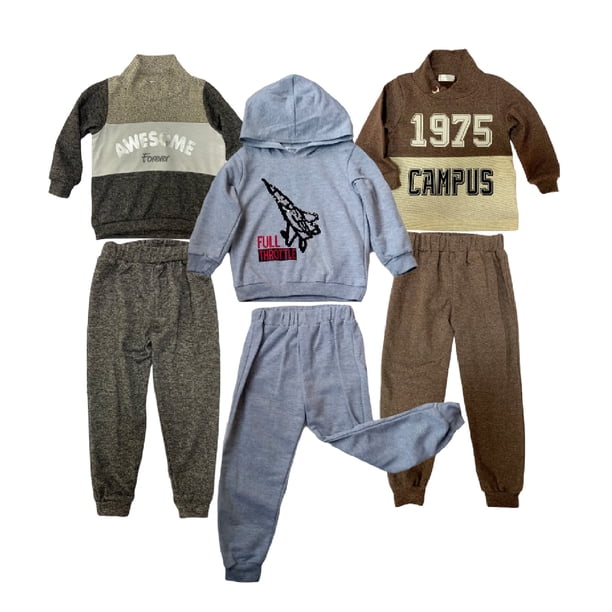 kit 3 Conjuntos Pants y Sudadera para Niño Avion Talla 8 años Kiss Playeras y Polos para Niños