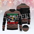 thumbnail image 3 of Suéter feo de punto divertido de Navidad de algodón con diseño de Papá Noel para mascotas, suéter informal vintage de invierno estilo Harajuku, jersey retro de manga larga con impresión 3D, 3 of 5