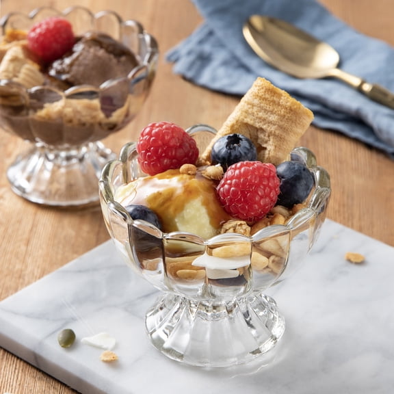 KMWARES 6-Piece Set 5oz Footed Tulip Glass Dessert Bowls, Perfect for Parties