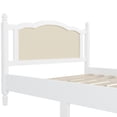 thumbnail image 6 of Tcbosik Platform Bed with Natural Rattan Headboard, Queen Size Wood Bed Frame, 600 lbs Capacity, White (Bed Only), 6 of 7