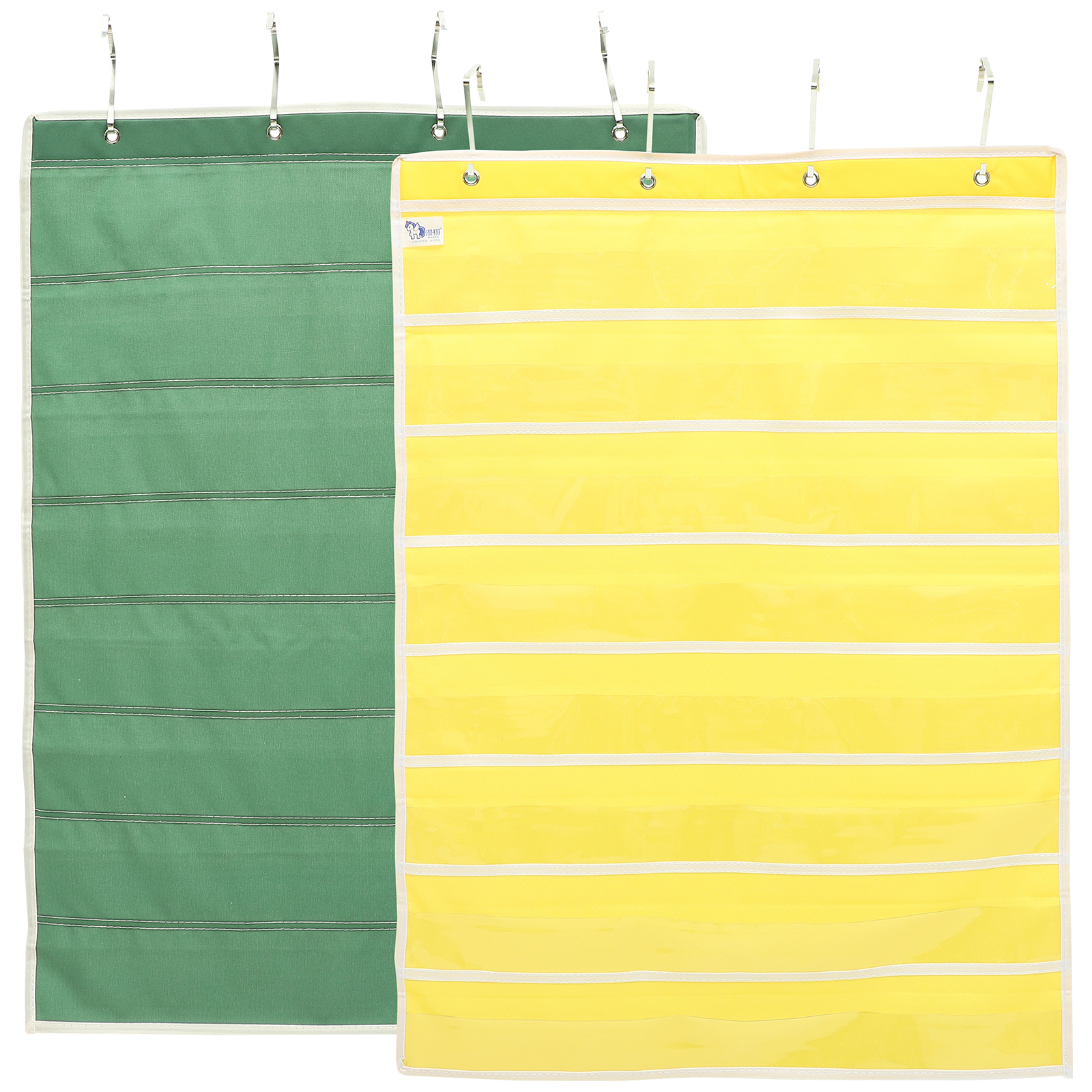 2Pcs Classroom Pocket Charts Eight Layers Pocket Charts Learning Pocket
