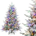 thumbnail image 1 of Árbol de Navidad Costway flocado de 180 cm con 260 luces LED multicolores, 1 of 5