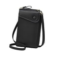 thumbnail image 4 of Mini bolso bandolera de piel sintética con cremallera, informal, moderno, para mujer, para viajes Negro, 4 of 9