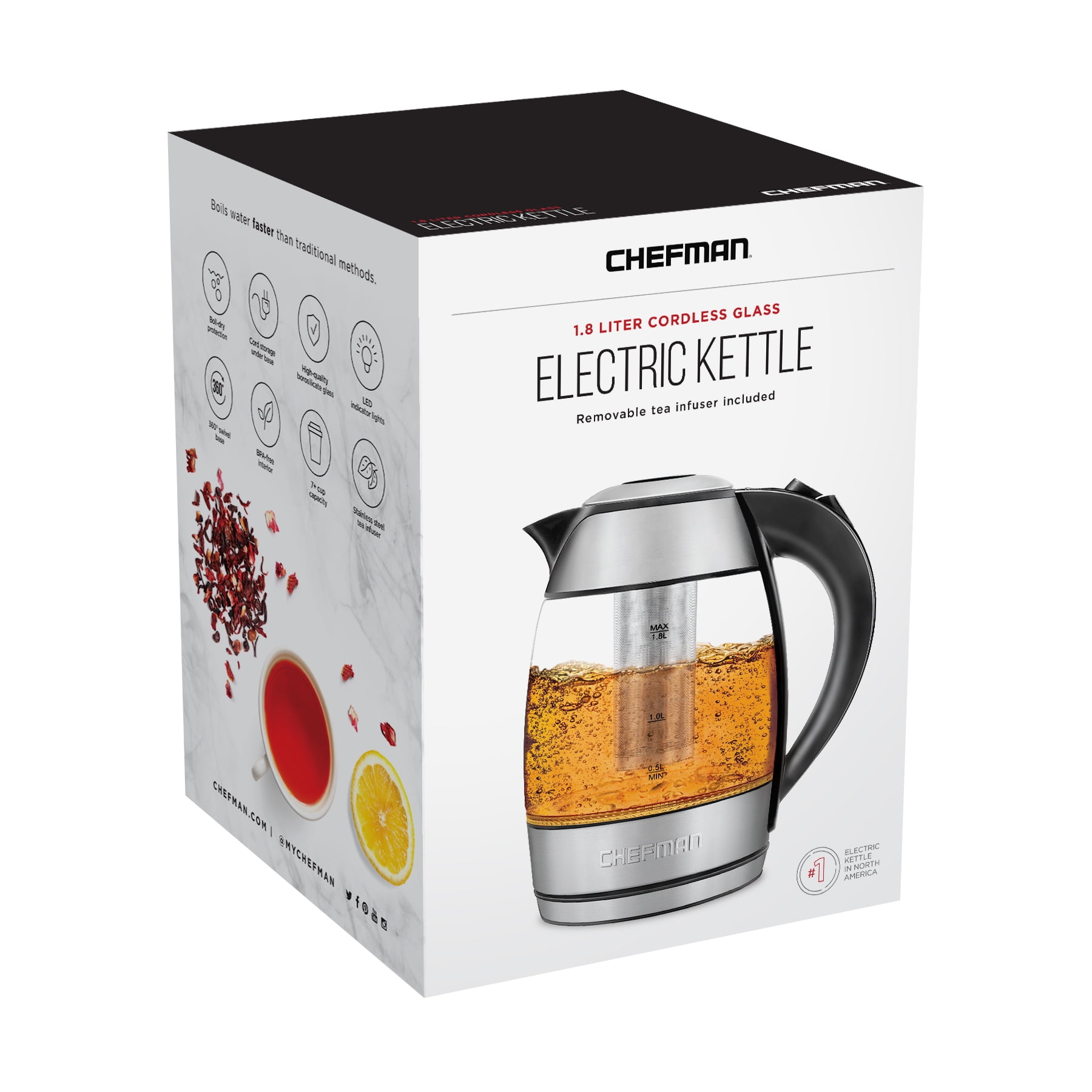 Chefman 1.8 Liter precision Digital Electric Kettle RV camping tea water  boiler 816458024488
