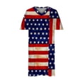 thumbnail image 4 of IROINNID Patriotic Dress For Women 4th of July USA Flag Prints Plus Size Dress For Summer Casual 4th of July Dresses Pocket Knee With Pockets V-Neck Knee-Length Dress, 4 of 5