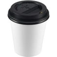 Singleware 8 Oz Paper Cups with Lids White Disposable Coffee Cups, 100 ...