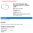 thumbnail image 2 of Rear Left Parking Brake Cable - Compatible with 1990 - 1998 GMC C2500 1991 1992 1993 1994 1995 1996 1997, 2 of 2