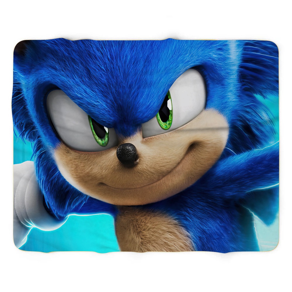 Sonic The Hedgehog Cartoon Throw Blanket Ultra Soft Warm Flannel