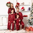 thumbnail image 4 of Popvcly Matching Family Pajamas Sets Christmas PJS Red Plaid Tee And Pants 2-Piece Fall Winter Clothes Loungewear Sleepwear Set, 4 of 15