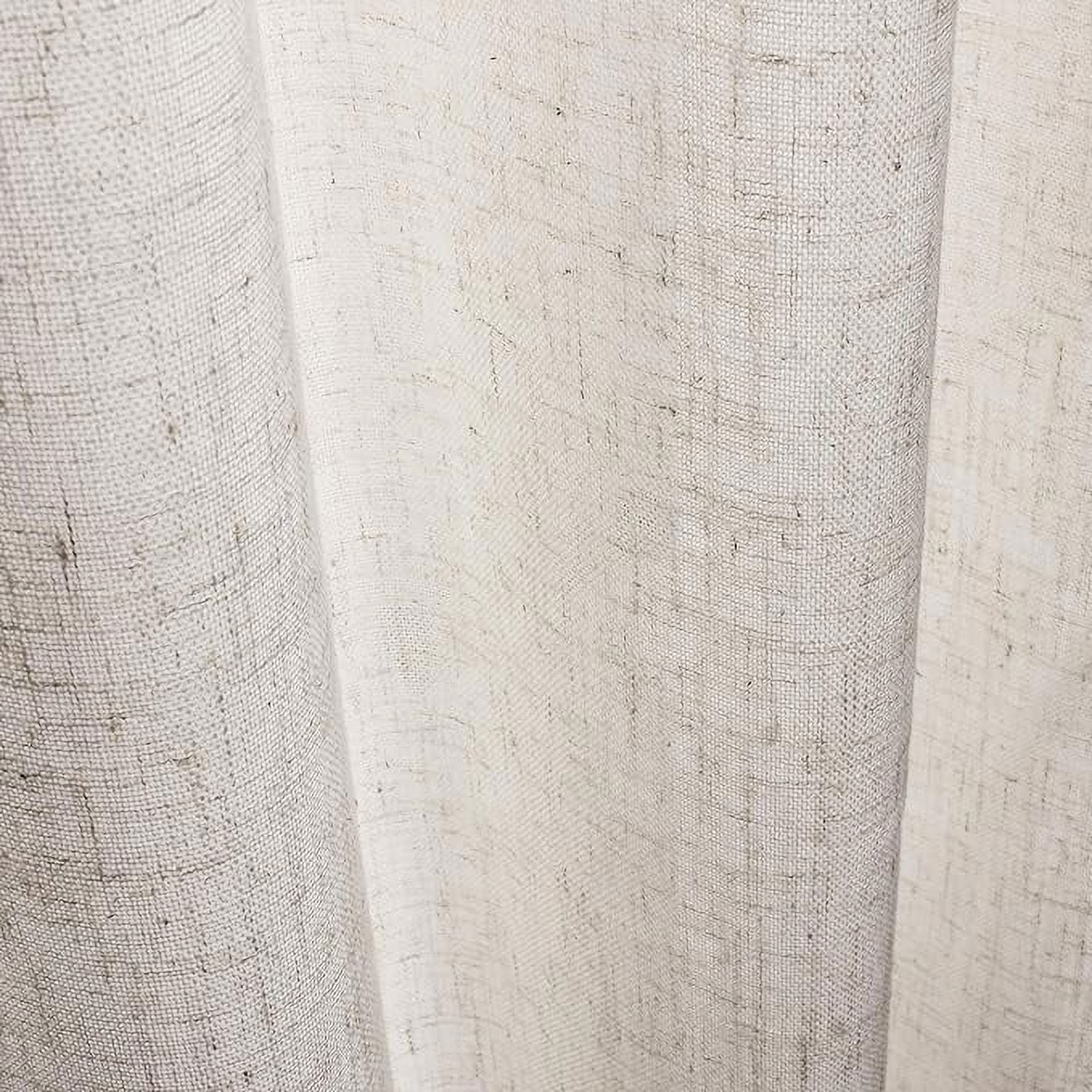Bailu Natural Linen Semi Sheer Curtains for Bedroom 63 Inch Length Light Filtering Draperies Bronze Grommet Set of 2 Panels (52''W x 63''L, Natural)