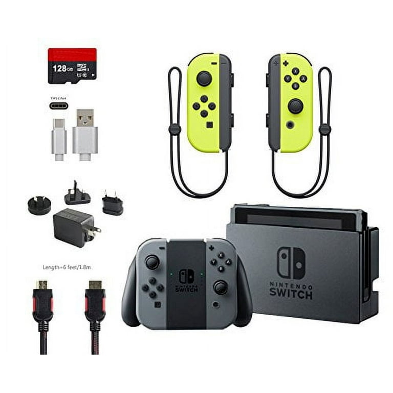 Nintendo Switch 6 items Bundle:Nintendo Switch 32GB Console Gray