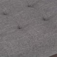 thumbnail image 4 of Draper 40 in W Solid Wood Tufted Ottoman Bench in Slate Grey Linen Look Fabric, 4 of 5