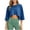 #0142-Blue, variant on Women's Cropped Tops Crew Neck Short Sleeve Waist Crop Slim Daily Blouses Trend Chic Pullovers Friend Gathering Street Wandering
