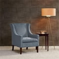 thumbnail image 2 of Pemberly Row Hardwood and Polyester Wing Chair in Blue/Espresso, 2 of 6
