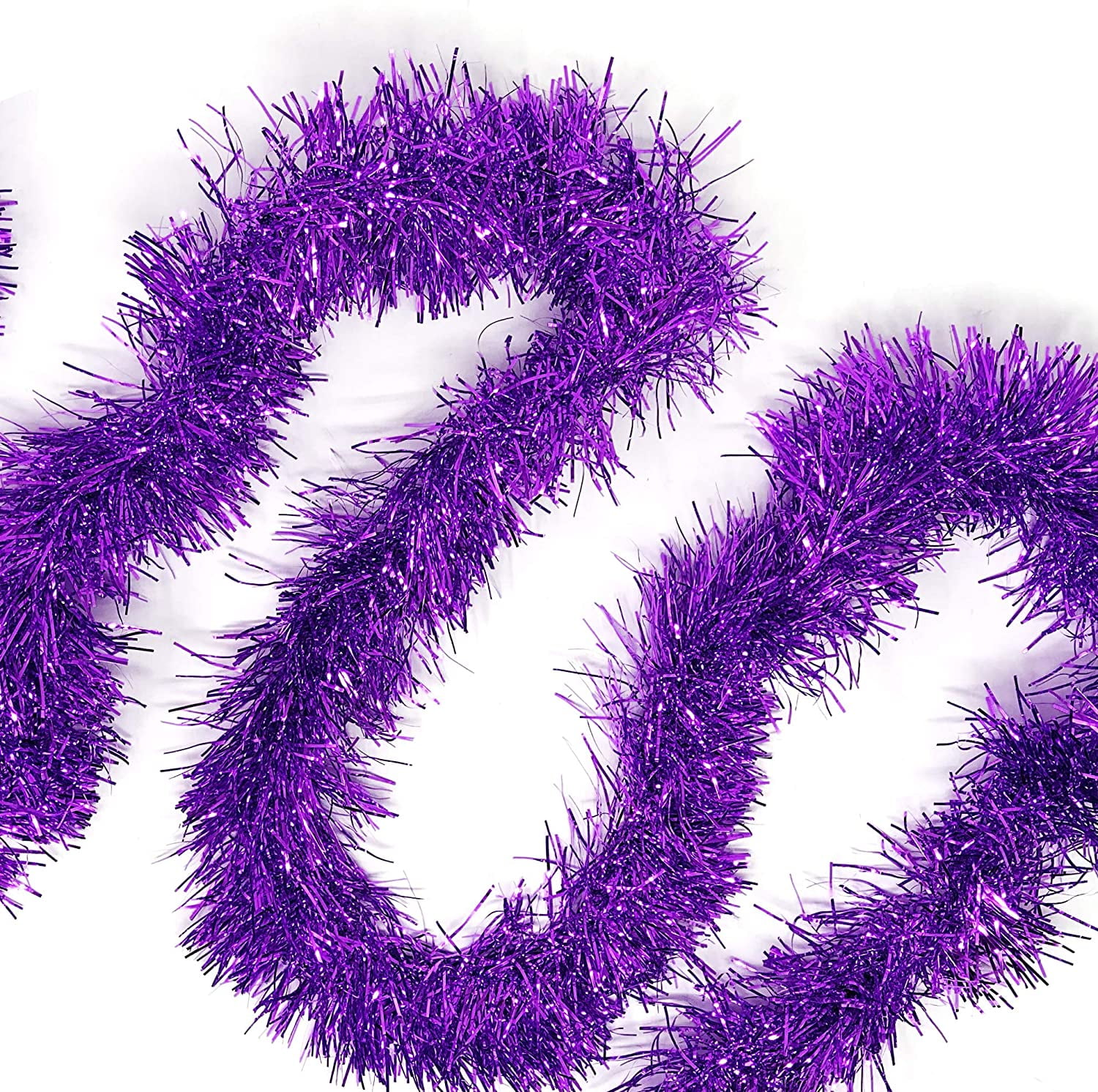Pack Of 2-9ft Purple Foil Garland Christmas Decoration