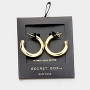 Secret Box _ 14k Gold Dipped Open Hoop Earrings