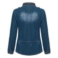 thumbnail image 5 of Lyinloo Fashion Women Casual Denim Jacket Loose Long Sleeve Autumn Coat Blouse Blue L, 5 of 6