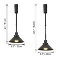 thumbnail image 3 of FSLiving Adjustable Height Track Pendnat Light J-Type Retractable Lift Track Spotlight with Telescoping Rod Adjustable Gimbaled Lamp-Post Juno Track DIY Cover Lamp, Black - 3 Lights, 3 of 9