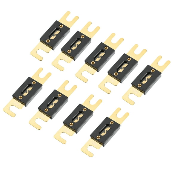 9pcs 180A Gold Tone Plated ANL Fuse Universal Fit for Inverter Car Vehicle Truck Audio
