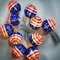 thumbnail image 5 of BNNG July 4th Ball LED String Light, Independence Day Patriotic USA American Flag Lighting USB Battery Powered LEDs Red White Blue String Lights Indoor Outdoor Decorations, 5 of 6