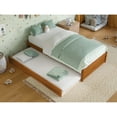 thumbnail image 2 of Barcelona Twin Solid Wood Panel Platform Bed with Twin Trundle in Light Toffee, 2 of 10