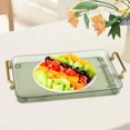 thumbnail image 2 of Bandeja decorativa plato comida desayuno antideslizante elegante 12,2x7,87 pulgadas bandeja rectangular de Perfume con asas plato para mesa de centro transparente Gloria bandeja de servir, 2 of 5