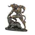 thumbnail image 4 of Estatua de toro de Wall Street, decoración de escritorio para hombres, regalo de cumpleaños de corredor financiero estilo B, 4 of 9