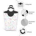 thumbnail image 4 of Waterproof Collapsible Laundry Hamper, Love Graffiti Aluminum Handle Laundry Bag Storage Basket, 50L, 4 of 6