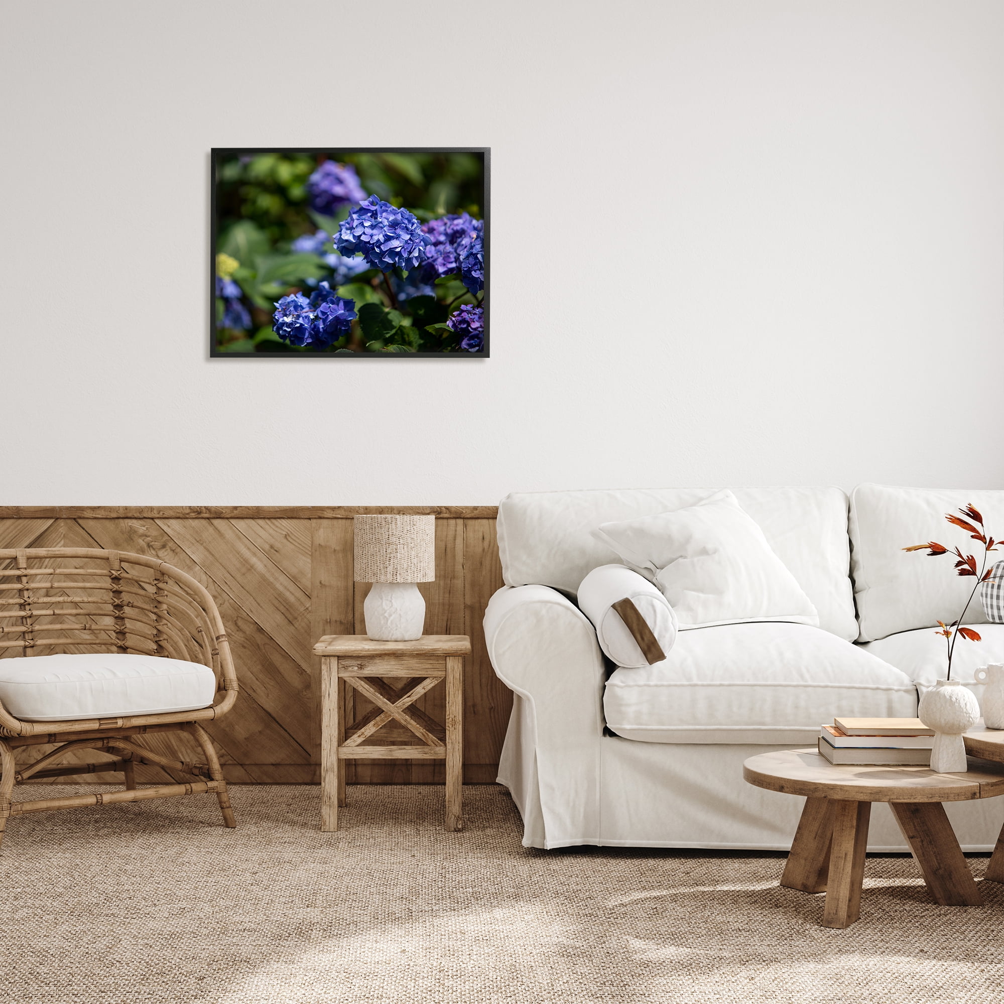Stupell Industries Purple Hydrangea Photography Botanical & Floral Photography Black Framed Art Print Wall Art, 30 x 24