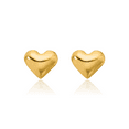 thumbnail image 3 of 14K Solid Yellow Gold Heart Stud Earrings, 3 of 10
